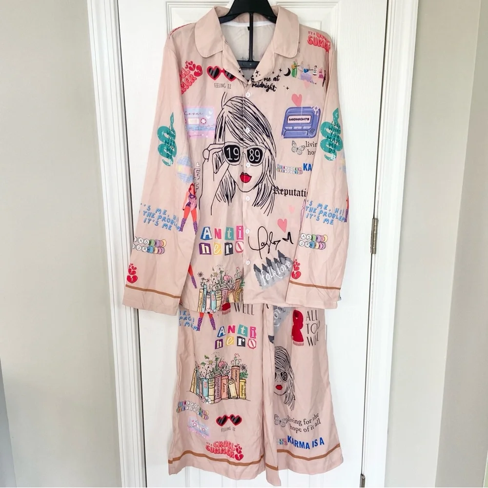 Taylor Swift Eras Pajamas Set Pjs Merch Women's 2 Piece NEW Size Small